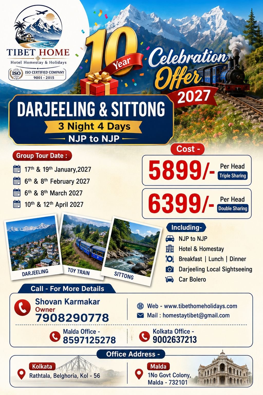 DARJEELING & SITTONG GROUP TOUR 2027
